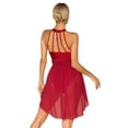 thumbnail image 2 of Aiihoo Women's Lyrical Modern Contemporary Ballet Leotard Dress Chiffon Dancewear Burgundy L, 2 of 7