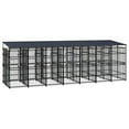 thumbnail image 3 of vidaXL Outdoor Dog Kennel with Roof Steel 138.9 ft², 3 of 6