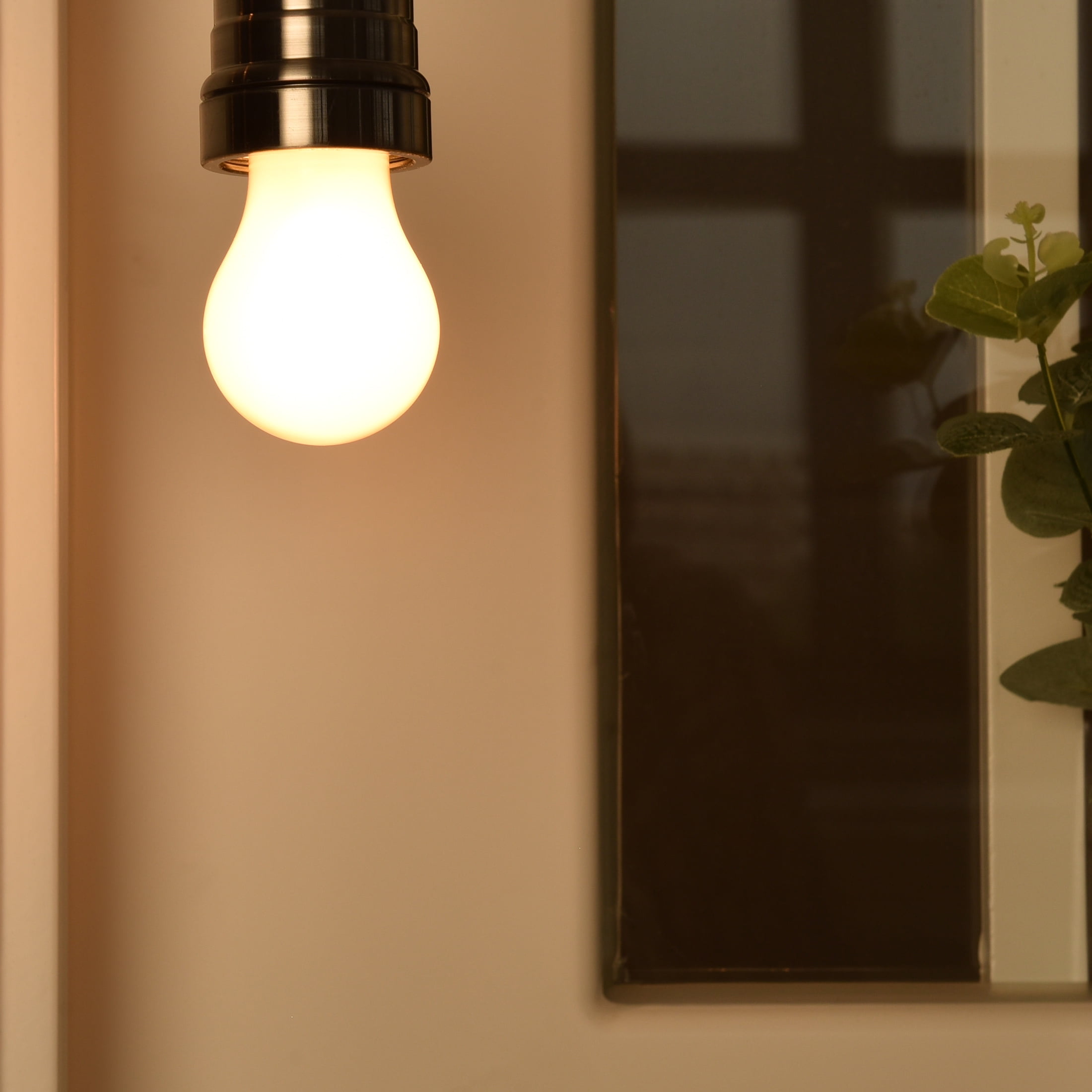 Great Value A15 LED 8.5W (60W Equivalent) Soft White Ceiling Fan E26 Medium Base Light Bulbs, Dimmable, 2 Pack