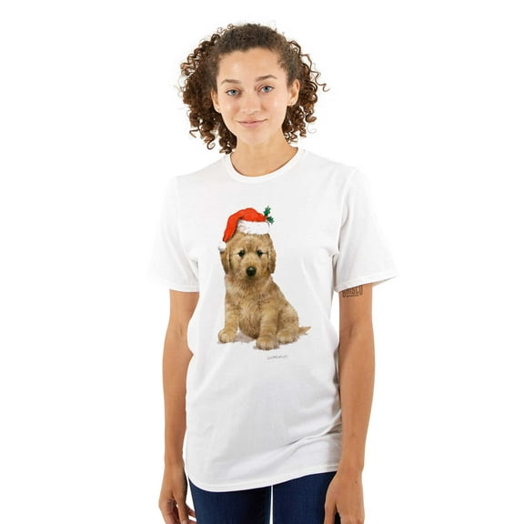 Christmas Golden Retriever Puppy Women's Graphic T Shirt Tees Brisco Brands S