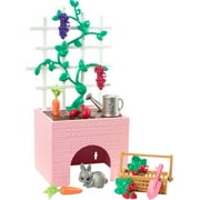 Barbie World Garden Playset with 12 Pieces Including Planter, Bunny Figure, Food & More