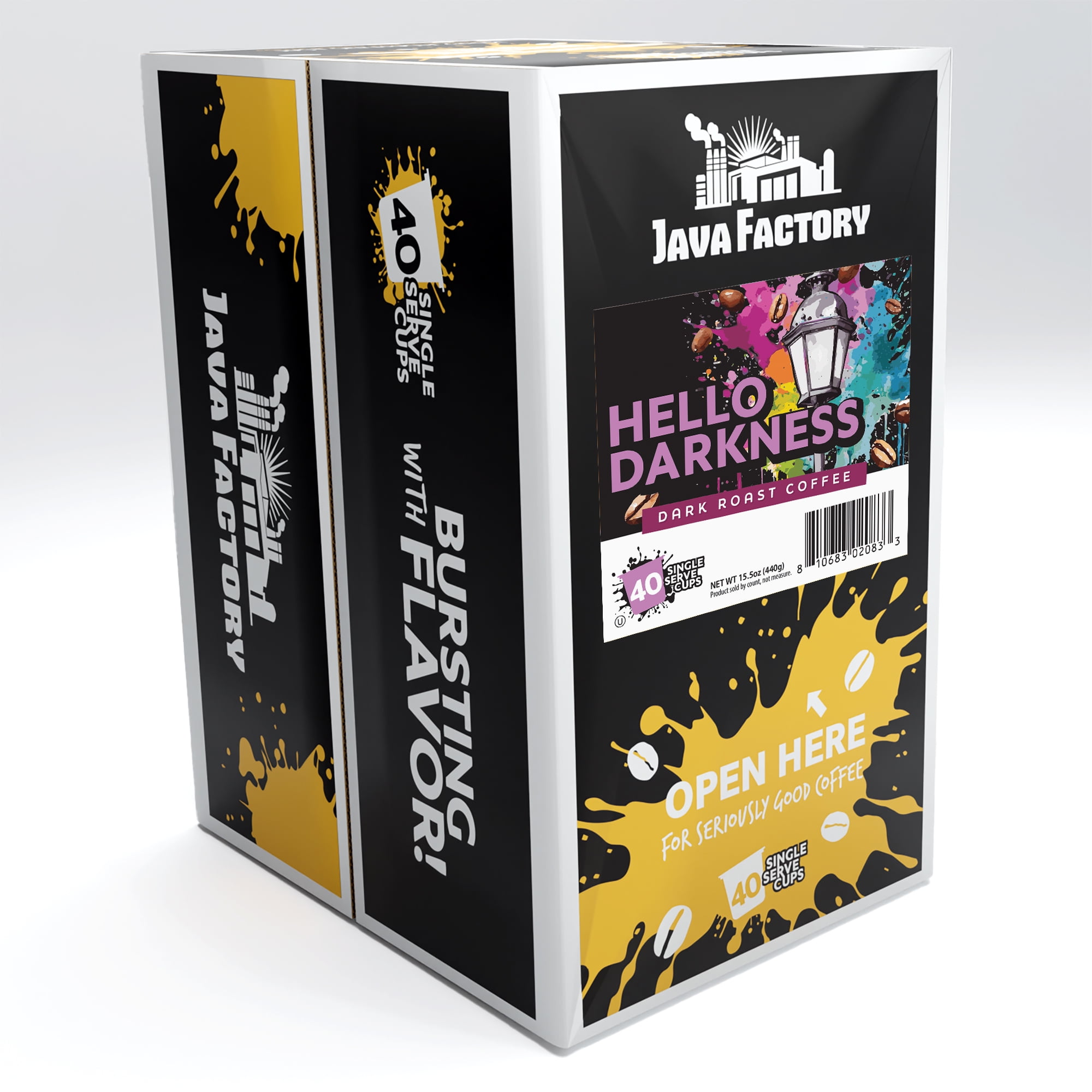 Java Factory Hello Darkness Extra Bold Coffee Pods, 40 Count