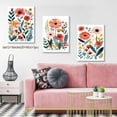 thumbnail image 4 of Framed Colorful Wildflower Canvas Wall Art Set Of 3 Flowers Pictures Prints Flowers Printing Floral Watercolors Flower wall Decor Living Room Girls Bedroom Bathroom, 4 of 6