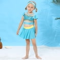 thumbnail image 5 of Girls Aladdin Princess Swimsuit Bathing Suits Girl Ruffled Tankini Bikini Two Piece Swimwear Beachwear, 5 of 6
