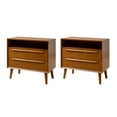 thumbnail image 4 of 26" Tall 2-drawer End Table Set of 2 with Charging Station Table for Living Room Acorn, 4 of 9