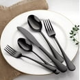 thumbnail image 4 of Matte Black Stainless Steel Flatware Set For Home Kitchen 5PCS, 4 of 10