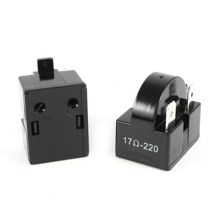 - Unique Bargains 2Pcs 3 Pins 17 Ohm PTC Starter Relay Plastic Housing for Refrigerator Black