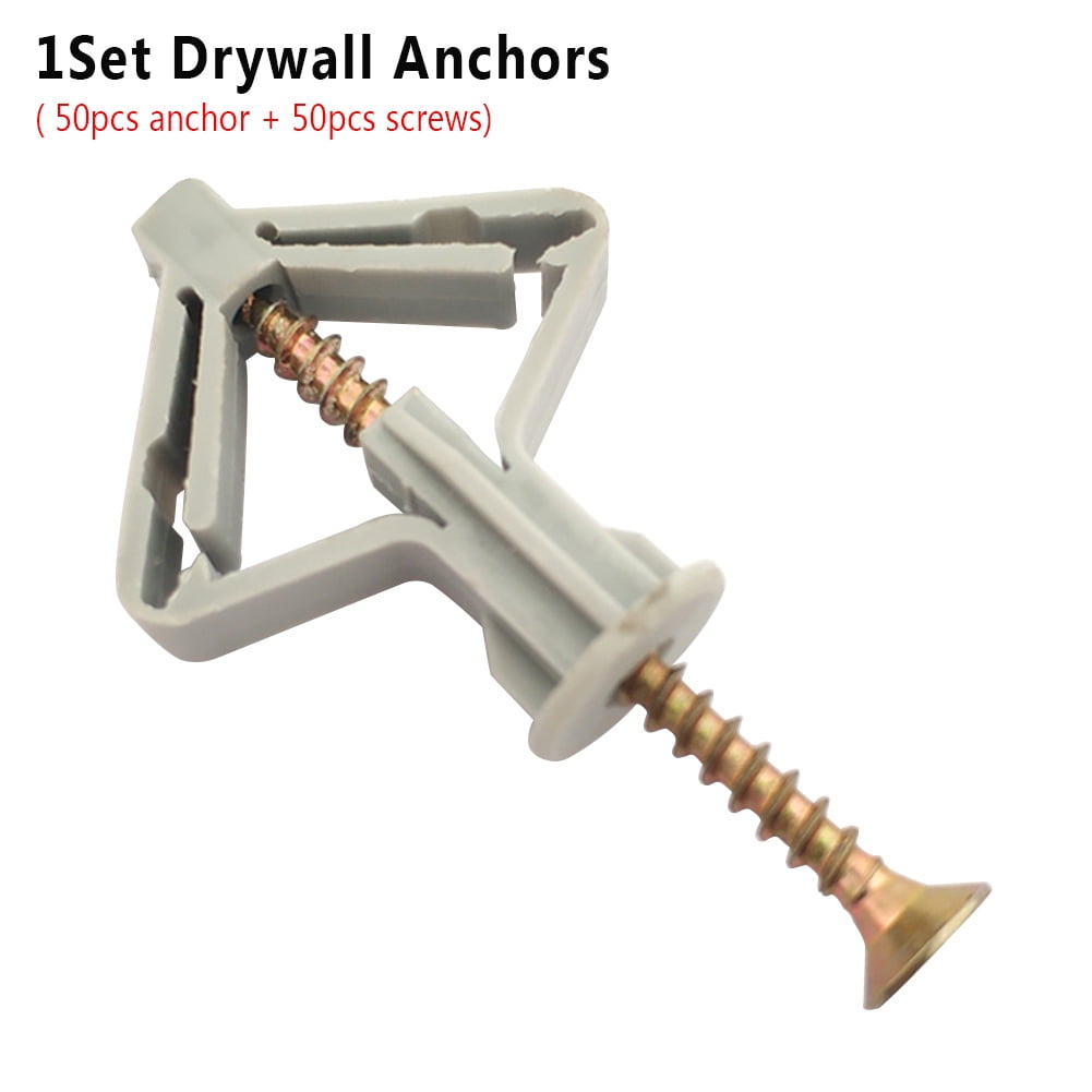 Details about   NEW 50mm Plastic Expansion Anchors Cavity Wall/Hollow/Plasterboard Screws Kit 