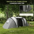 thumbnail image 4 of Outsunny Camping Tent with 2 Bedrooms and Living Area, 3000mm Waterproof, 4 of 10