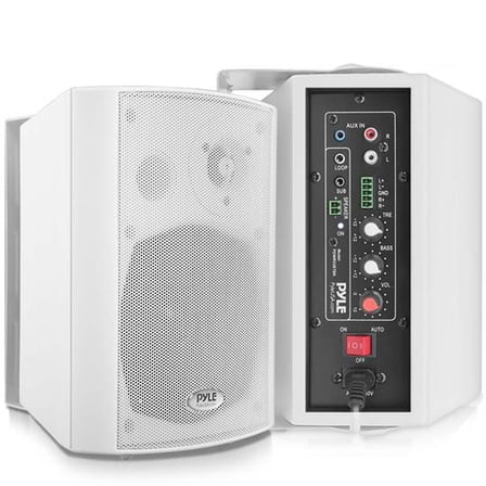 Pyle 5.25" 300 Watt Bluetooth Indoor Outdoor Speakers, White (2 Pack)