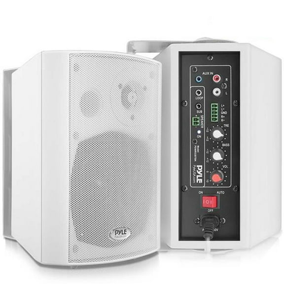 Pyle 5.25" 300 Watt Bluetooth Indoor Outdoor Speakers, White (2 Pack)