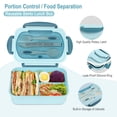 thumbnail image 5 of Lksixu Large Bento Boxes for Adults, 3 Compartment Lunch Box with Utensils, 1200 ML BPA-Free Plastic Snack Containers with Lids, Reusable Meal Prep Food Container, Microwave & Dishwasher Safe, 5 of 9