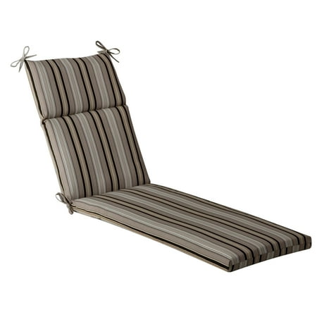 Outdoor Patio Furniture Chaise Lounge Cushion - Black & Tan Striped Voyage