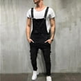 thumbnail image 2 of Black Man Pants Loose Fit Bib Pants Pants One Piece for Mens Denim Wild Cargo Overall Western Straight Leg Basic Long Leg Fall Summer Pants 2025 Clothes Fashion Y2K L, 2 of 8
