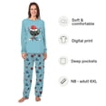 thumbnail image 2 of Santa Hat Hockey Matching Family Christmas Pajamas With Dog, Blue Hockey Holiday PJs, Plus Sizes, With Pockets, 2 of 7