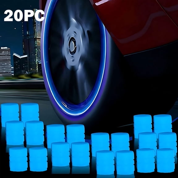 Glow in the Dark Tire Valve Stem Caps for Car Truck SUV Motorcycle Bike, Fluorescent ABS Air Caps for Night Visibility and Wheel Styling