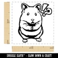 thumbnail image 2 of Shocked Syrian Teddy Bear Hamster Self-Inking Rubber Stamp Ink Stamper - Yellow Ink - Small 1 Inch, 2 of 7