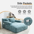 thumbnail image 6 of Homefun 61"Chenille Oversized Chaise Lounge Chair Indoor No Assembly Required Sofa Bed with side bag 3 Pillows, 6 of 8