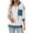 Blue, variant on Women's Color Block Twist Stripe Oversized Hoodie, Button Detail Drawstring Hood Long Sleeve Sweatshirt with Pocket, Loose Fit Casual Streetwear for Fall and Daily Comfort Black L