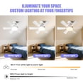 thumbnail image 4 of Modern 6-Blade White Socket Ceiling Fan with LED Light, 3-Speed Remote Control,E26 Base Tool-Free Install, 18.11 inches Diameter, Quiet DC, 4 of 8