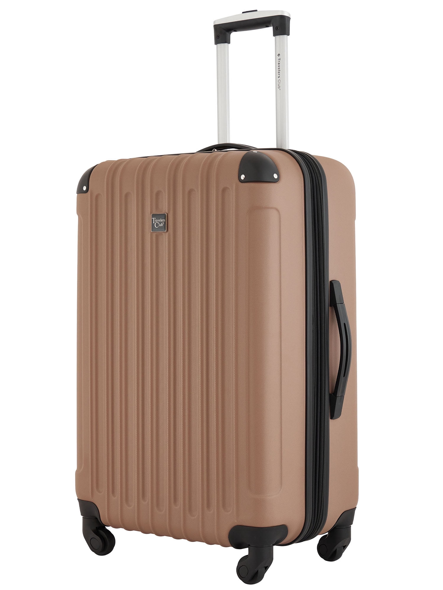 Travelers Club 4-Piece Hard Side Spinner Travel Luggage Set, Mocha Brown