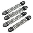 thumbnail image 1 of Diamond Plate 4-Piece Vest Extender Set - Faux Leather Ends, Nickel Button with Skull Medallions - 6.5 Inch Extensions, 1 of 4