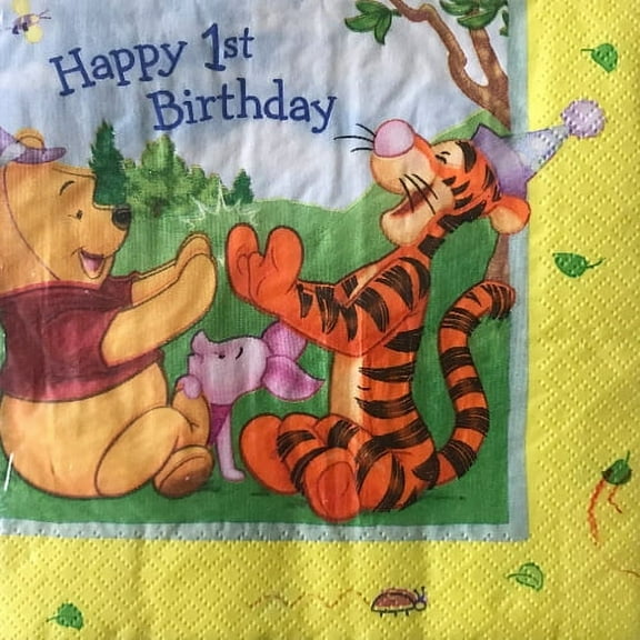 Winnie the Pooh 'Pooh's Playtime' 1st Birthday Lunch Napkins (16ct)