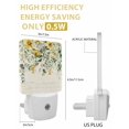 thumbnail image 3 of Night Lights Auto Sensor Yellow Daisy Plug-in LED Nightlights Lamp Dusk to Dawn for Living Room, Bedroom, Bathroom, Hallway, Stairways Home Wall Decor, Vintage Floral Eucalyptus Leaves Night Light, 3 of 9