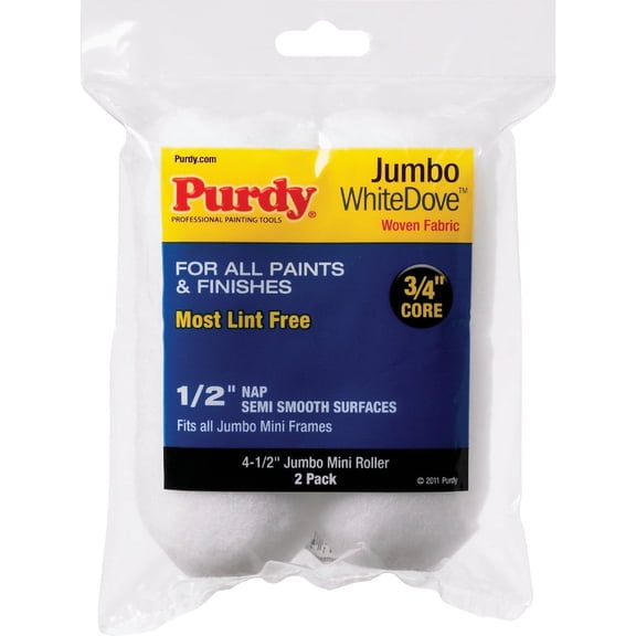 Purdy WhiteDove Jumbo Mini Roller Cover, 4-1/2 in. x 1/2 in., 2 count