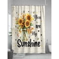 thumbnail image 5 of Shower Curtain Sunflower Vase Shower Curtains for Bathroom, Waterproof Polyester Shower Curtain Set with Hooks, Extra Long 72" x 78" My Sunshine Bee Vintage, 5 of 6
