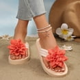 thumbnail image 5 of Wensltd Women Flower Flip Flops Lightweight Beach Sandals Daily Casual Soft Sole Sandals Orange, 5 of 9