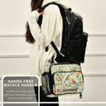 thumbnail image 6 of FORMRS Student Lunch Bag Insulated Reusable Cooler Box with Zipper Pockets, Green Floral Pattern, 6 of 9