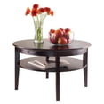 thumbnail image 3 of Pemberly Row Round Solid Wood Coffee Table with Pull out Tray in Dark Espresso, 3 of 8