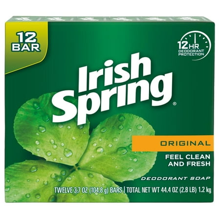 Irish Spring Original, Deodorant Bar Soap, 3.7 Ounce, 12 Bar (Best Soap For Summer)