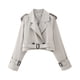 thumbnail image 2 of Puntoco Fashion Chaqueta casual de manga larga con cuello vuelto y cinturón para mujer Puntoco Puntoco-1, 2 of 9