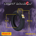 thumbnail image 2 of Pirelli Night Dragon Tire Set: 150/80B16 M/C 71H TL Front & 170/80B15 M/C 77H TL Rear Cruiser Motorcycle Tires - Superior Traction & Handling for High-Performance Cruisers with Keychain, 2 of 9