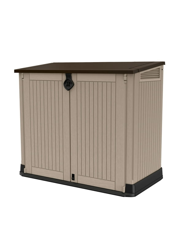 Keter Store-It-Out Midi 30 Cubic Foot All-Weather Resin Storage Shed, Beige