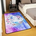 thumbnail image 2 of YST White Unicorn Carpet,Trippy Galaxy Area Rug 5x7 for Bedside,Girls Boys Blue Pink Rose Rug for Bedroom,Japanese Cherry Blossom Tie Dye Magic Horse Accent Rug Set for Living Room Washable, 2 of 6