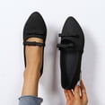 thumbnail image 3 of Women's Flats Pointed Toe Bow Knit Shoes Comfortable Dressy Suede Slip On Flat Lightweight Shallow Mouth Shoes, 3 of 9