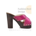 thumbnail image 4 of BLISSFUL STEP Platform Sandals Crisscross Strap Chunky Heels Sandals for Women, 4 of 5
