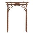 thumbnail image 2 of Hassch 7Ft Wooden Garden Arbor Arch, Fir Wood Arbour Trellis, Outdoor Archway for Wedding Ceremony Decoration Pergola Plant Climbing Rose Vines Lawn Courtyard Patio, Dark Brown, 2 of 10