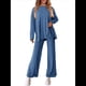 thumbnail image 3 of Conjuntos de Dos Piezas para Mujer, Camisetas de Larga A Juego, Pantalones Anchos y Chándales, Ropa de Otoño. Azul S, 3 of 10