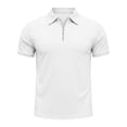 thumbnail image 3 of Short Sleeve Polo Shirts for Men Summer Casual Quarter Zipper Collared Textured Plain Tshirts Work Shirts Golf Shirt, 3 of 5