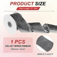 thumbnail image 2 of Uxcell Velvet Wired Ribbon, Metallic Crushed Velvet Christmas Ribbon Single Faced Gift Wrapping Binding Dark Gray, 2 of 7