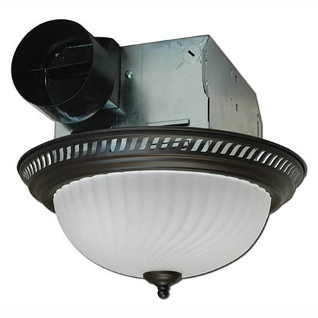 Air King DRLC701 Round Bath Decorative Exhaust Fan Series with Light,