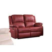 ACME Zuriel Motion Loveseat in Red Synthetic Leather