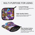 thumbnail image 3 of Yayeee Oven Mitts and Pot Holder Set of 4 Heat Resistant Kitchen Gloves Baking Hot Pad, Purple Simple Triangles, 3 of 5