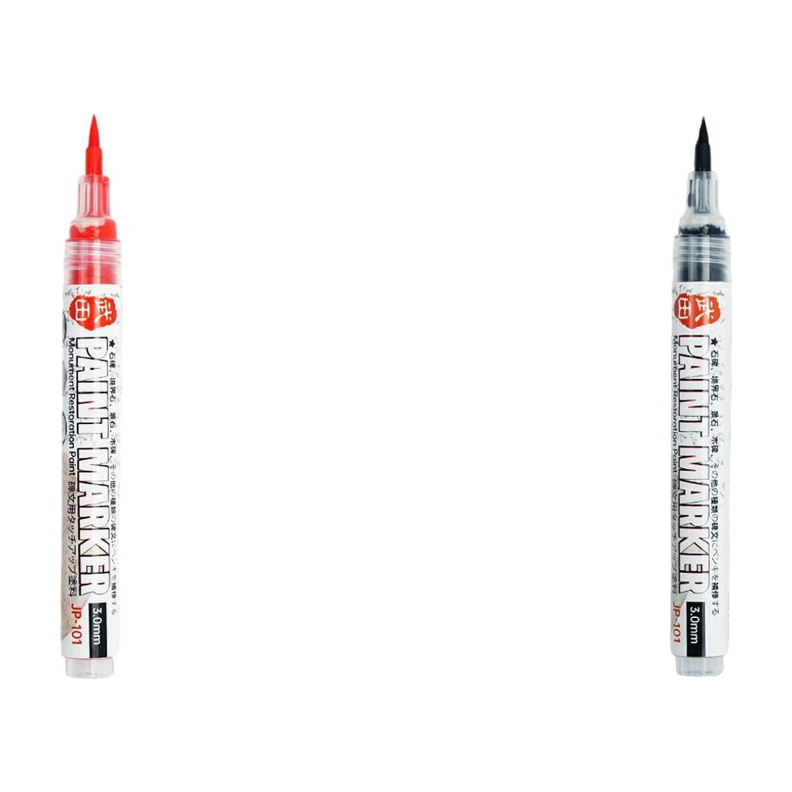Stone Paint Marker Pens Set of 2 Fine Tip for Rock Painting Outdoor Labeling Multi Surface Permanent Ink Drawing on Metal Ceramic Glass Plastic, Stone Tablet Paint Pen *2 Pcs