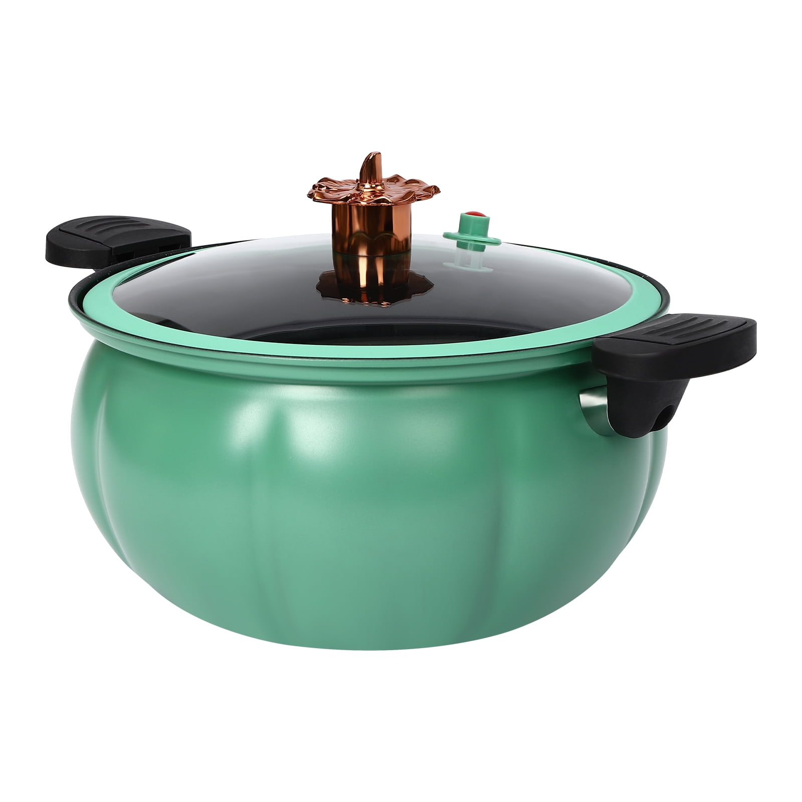 8L/2.11Gal Pumpkin Shape Green Micro Pressure Cooker Micro Pressure Cooking Pot for Home Kitchens Dormitories Flats