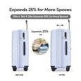 Ginza Travel 3 Piece Hardside Expandable Luggage Sets with Double